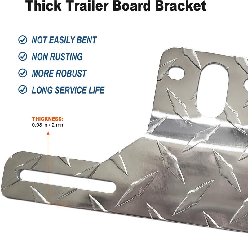 FBJTDQ Trailer License Plate Bracket Frame- Aluminum Heavy-Duty Bracket Holder for Trucks, Trailers, RVs, Boats, 1 Pack Universal License Plates with Mounting Screws, Caps - Image 4